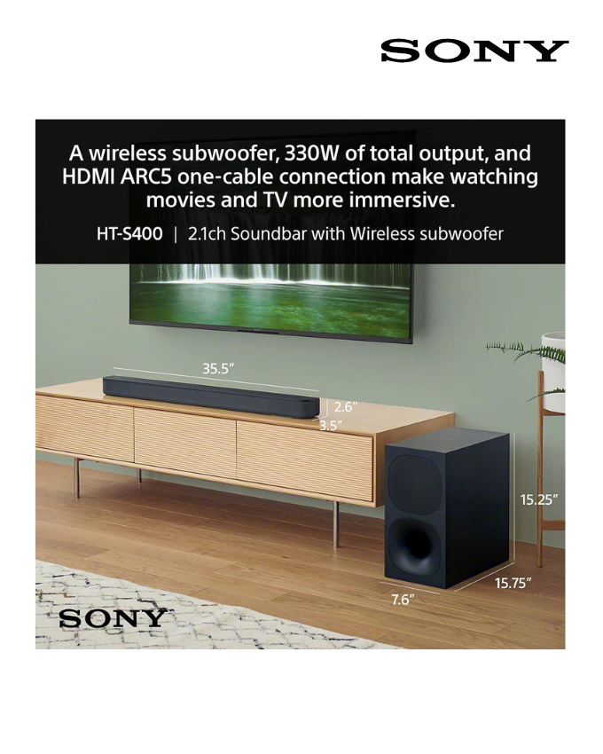 Sony HT-S400 2.1ch Wireless subwoofer Soundbar